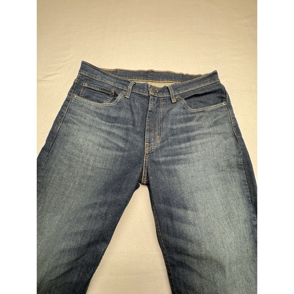 Levi's 514 Jeans Mens 34x34 Blue Denim Cotton Dark Wash Slim Fit Straight Leg - Picture 5 of 13